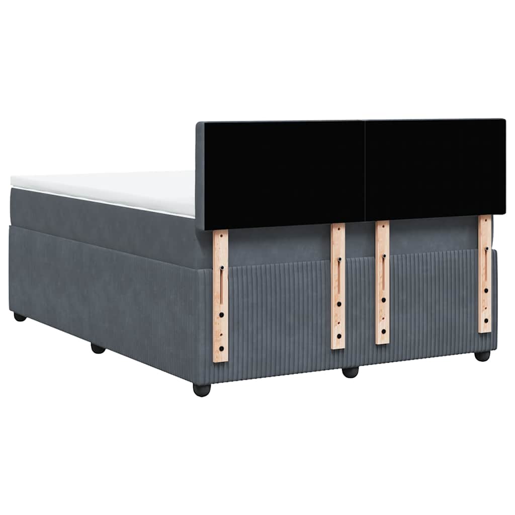 Boxspring met matras fluweel donkergrijs 140x200 cm is nu te koop bij PeponiXL, paradijselijk wonen!