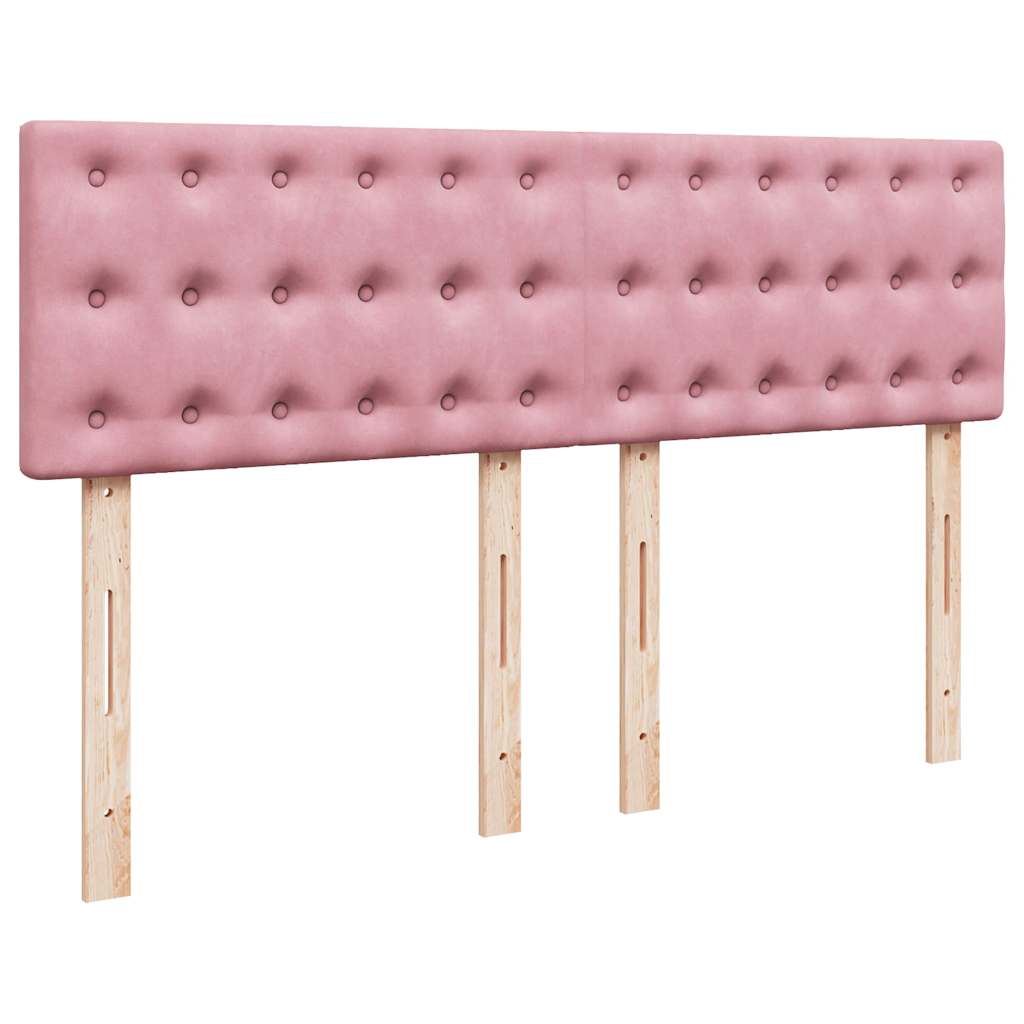 Boxspring met matras fluweel roze 140x200 cm is nu te koop bij PeponiXL, paradijselijk wonen!