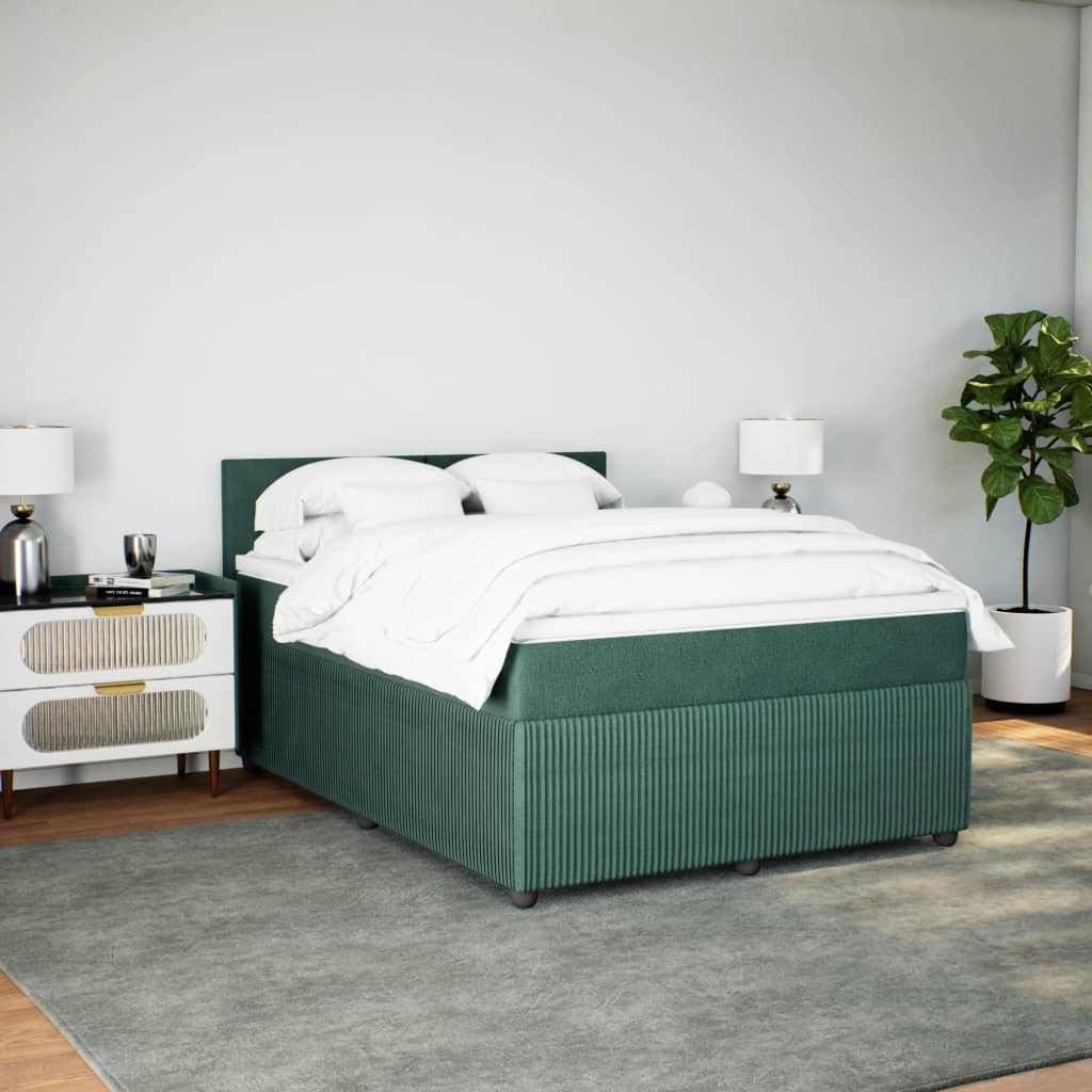 Boxspring met matras fluweel donkergroen 160x200 cm is nu te koop bij PeponiXL, paradijselijk wonen!