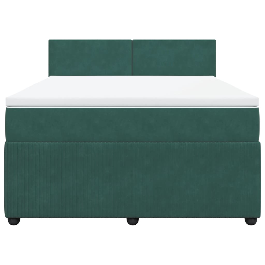 Boxspring met matras fluweel donkergroen 160x200 cm is nu te koop bij PeponiXL, paradijselijk wonen!