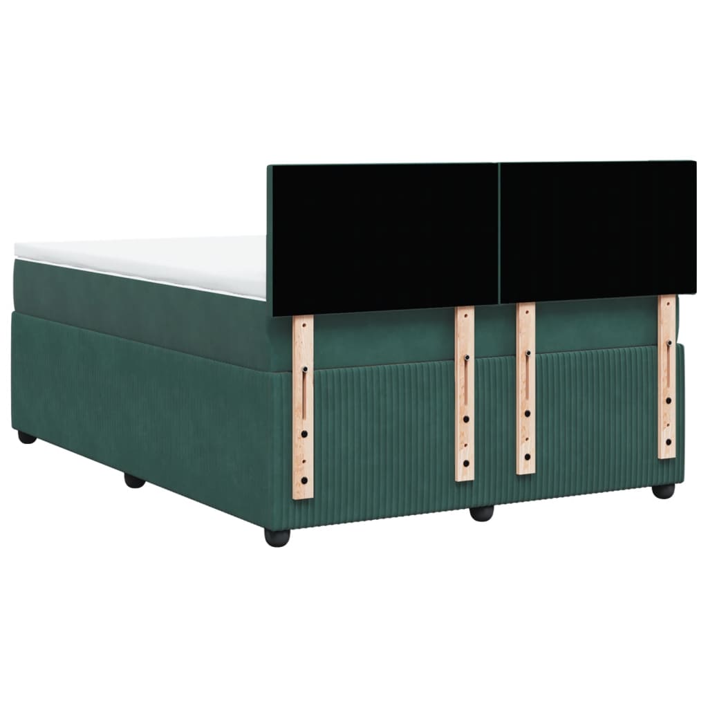 Boxspring met matras fluweel donkergroen 160x200 cm is nu te koop bij PeponiXL, paradijselijk wonen!