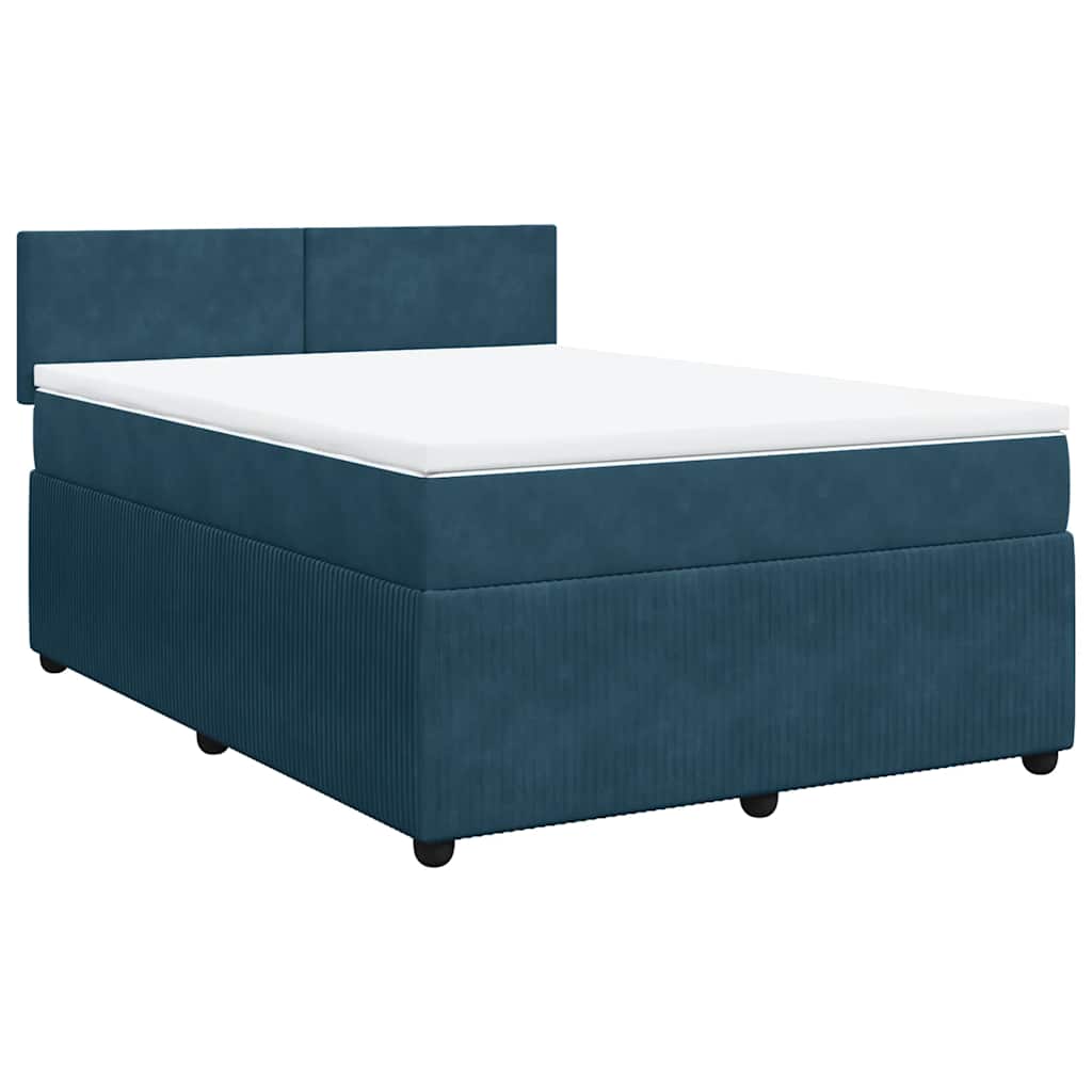 Boxspring met matras fluweel blauw 160x200 cm