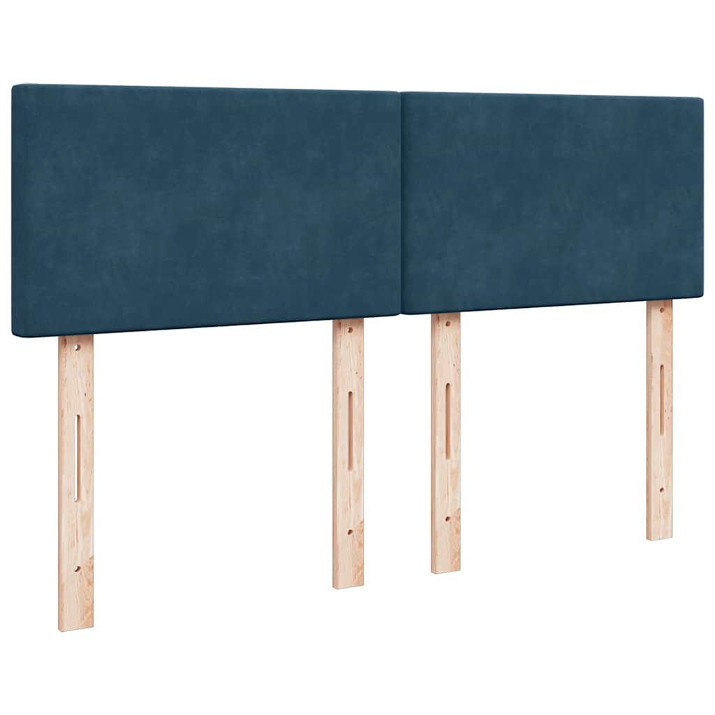 Boxspring met matras fluweel blauw 160x200 cm