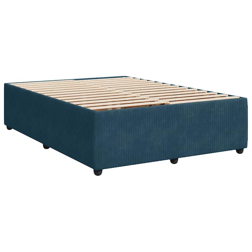 Boxspring met matras fluweel blauw 160x200 cm