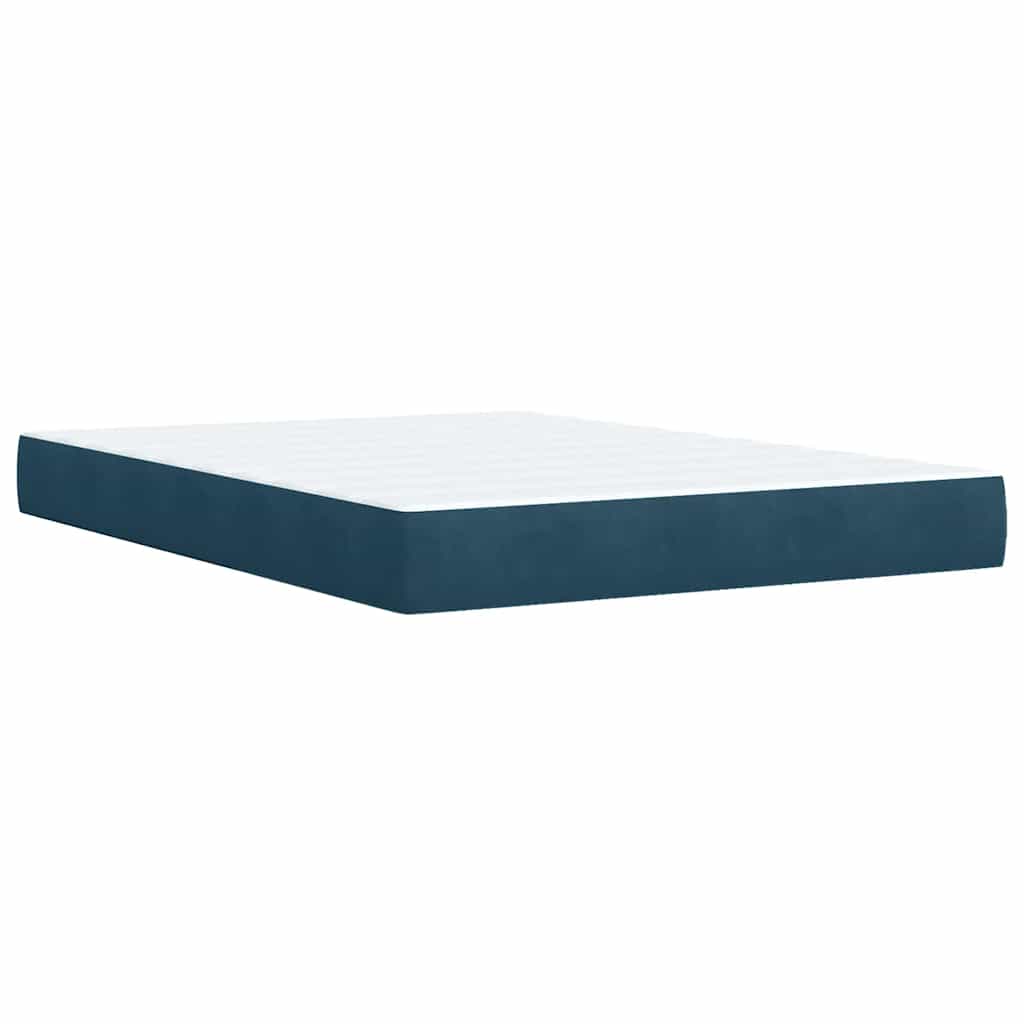 Boxspring met matras fluweel blauw 160x200 cm