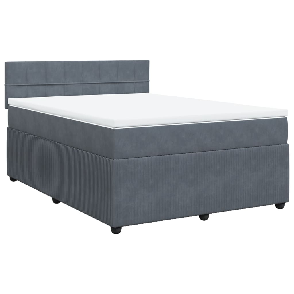 Boxspring met matras fluweel donkergrijs 160x200 cm is nu te koop bij PeponiXL, paradijselijk wonen!