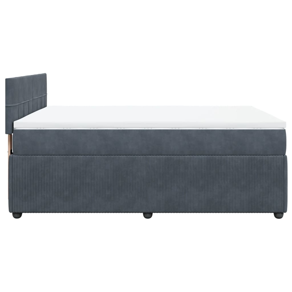 Boxspring met matras fluweel donkergrijs 160x200 cm is nu te koop bij PeponiXL, paradijselijk wonen!