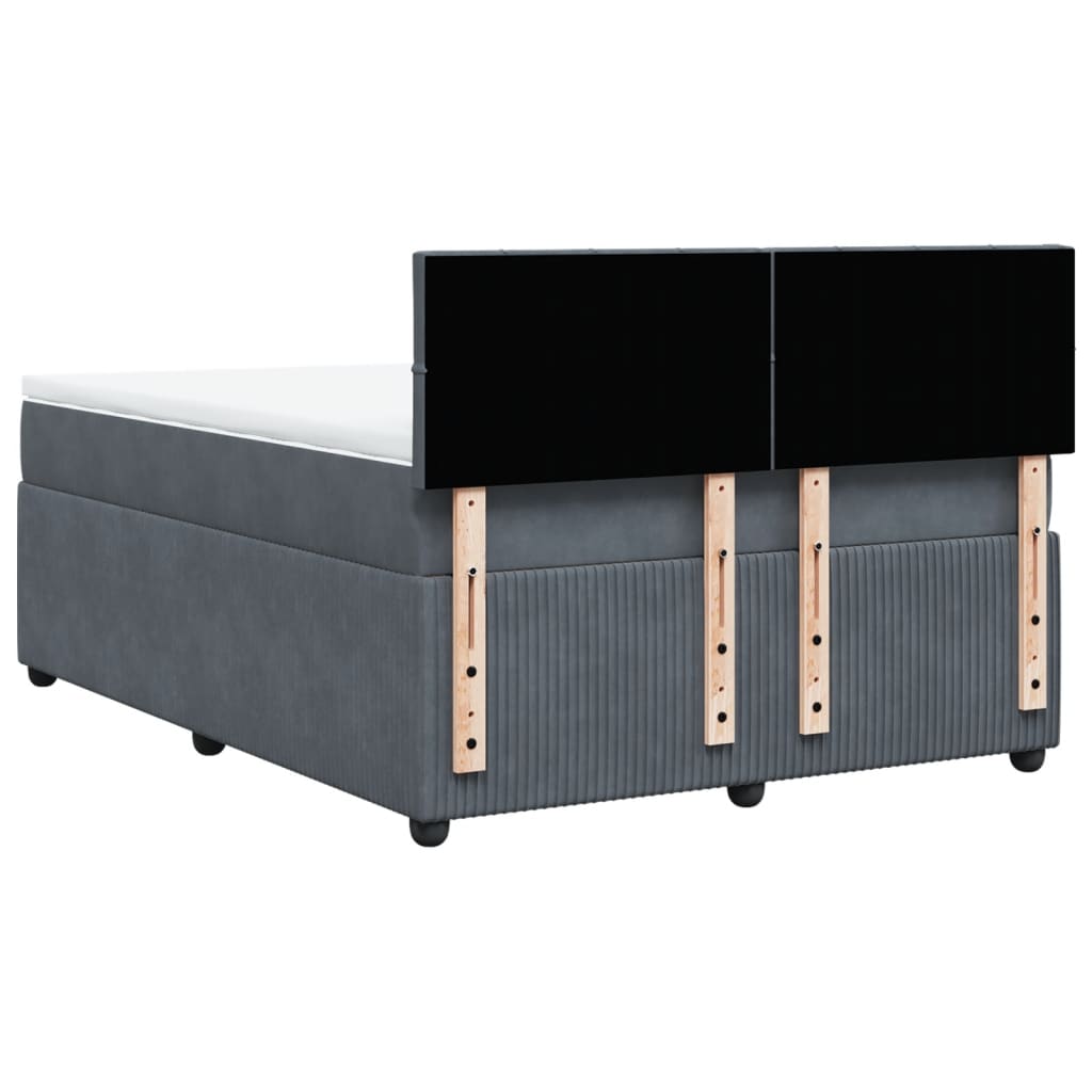 Boxspring met matras fluweel donkergrijs 160x200 cm is nu te koop bij PeponiXL, paradijselijk wonen!