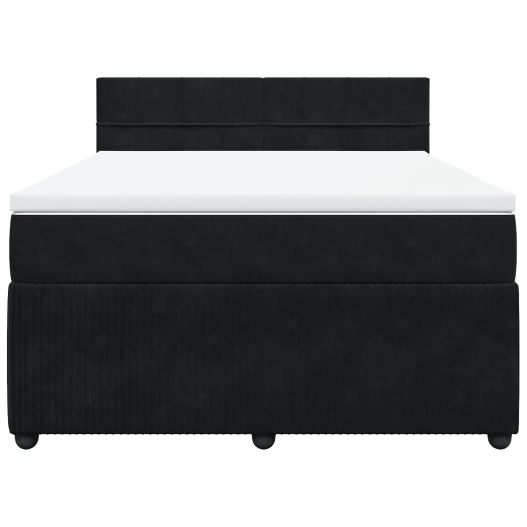 Boxspring met matras fluweel zwart 160x200 cm is nu te koop bij PeponiXL, paradijselijk wonen!