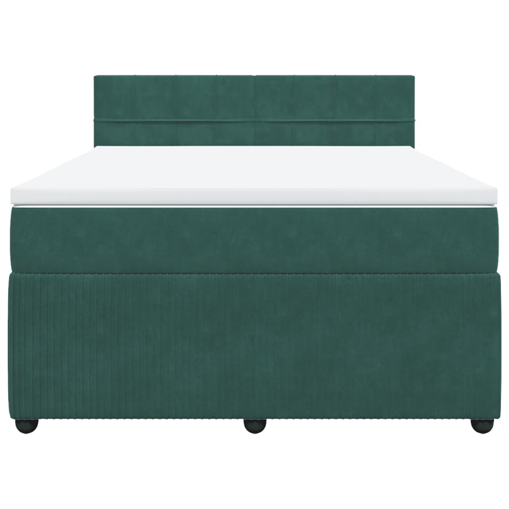Boxspring met matras fluweel donkergroen 160x200 cm is nu te koop bij PeponiXL, paradijselijk wonen!