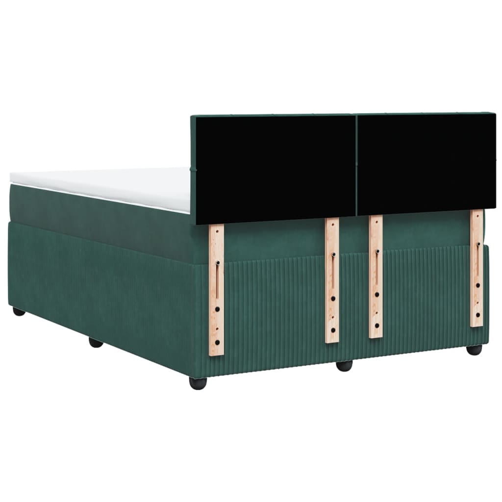 Boxspring met matras fluweel donkergroen 160x200 cm is nu te koop bij PeponiXL, paradijselijk wonen!
