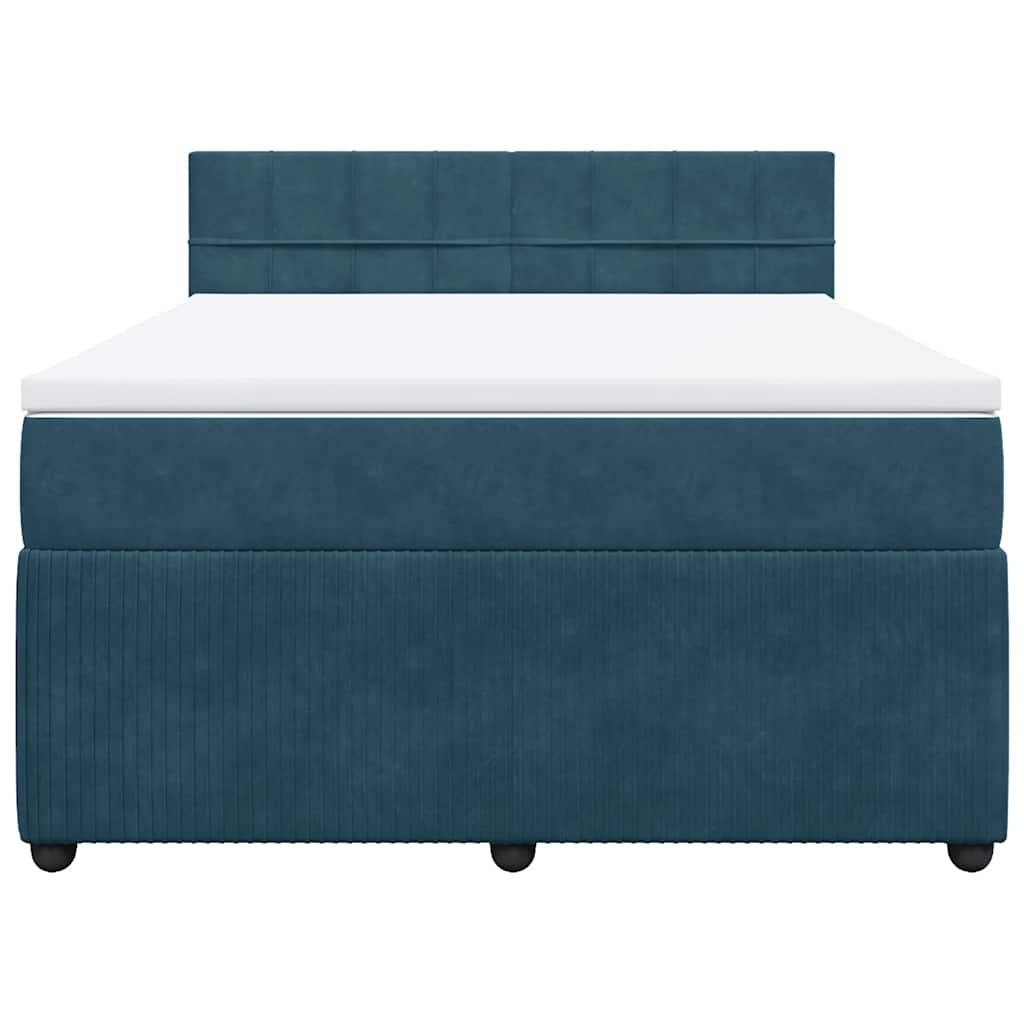 Boxspring met matras fluweel blauw 160x200 cm is nu te koop bij PeponiXL, paradijselijk wonen!