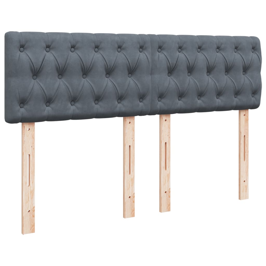 Boxspring met matras fluweel donkergrijs 160x200 cm is nu te koop bij PeponiXL, paradijselijk wonen!