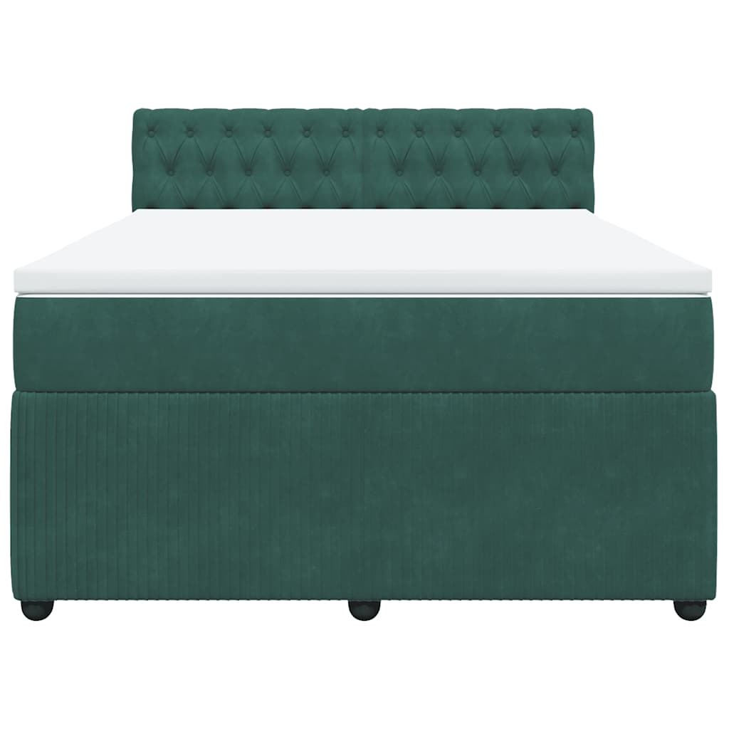 Boxspring met matras fluweel donkergroen 160x200 cm is nu te koop bij PeponiXL, paradijselijk wonen!