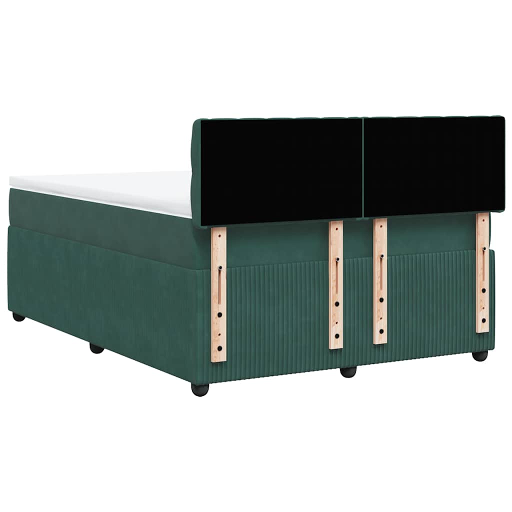 Boxspring met matras fluweel donkergroen 160x200 cm is nu te koop bij PeponiXL, paradijselijk wonen!