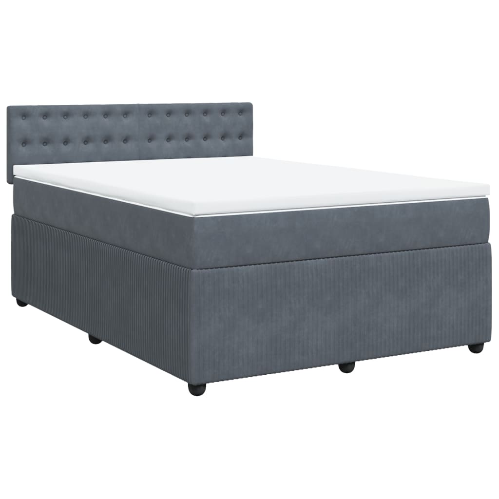 Boxspring met matras fluweel donkergrijs 160x200 cm is nu te koop bij PeponiXL, paradijselijk wonen!