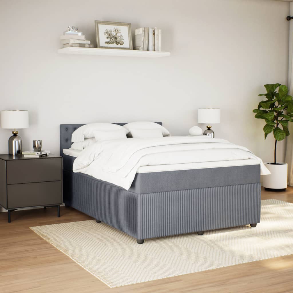 Boxspring met matras fluweel donkergrijs 160x200 cm is nu te koop bij PeponiXL, paradijselijk wonen!