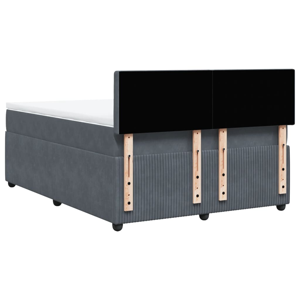 Boxspring met matras fluweel donkergrijs 160x200 cm is nu te koop bij PeponiXL, paradijselijk wonen!