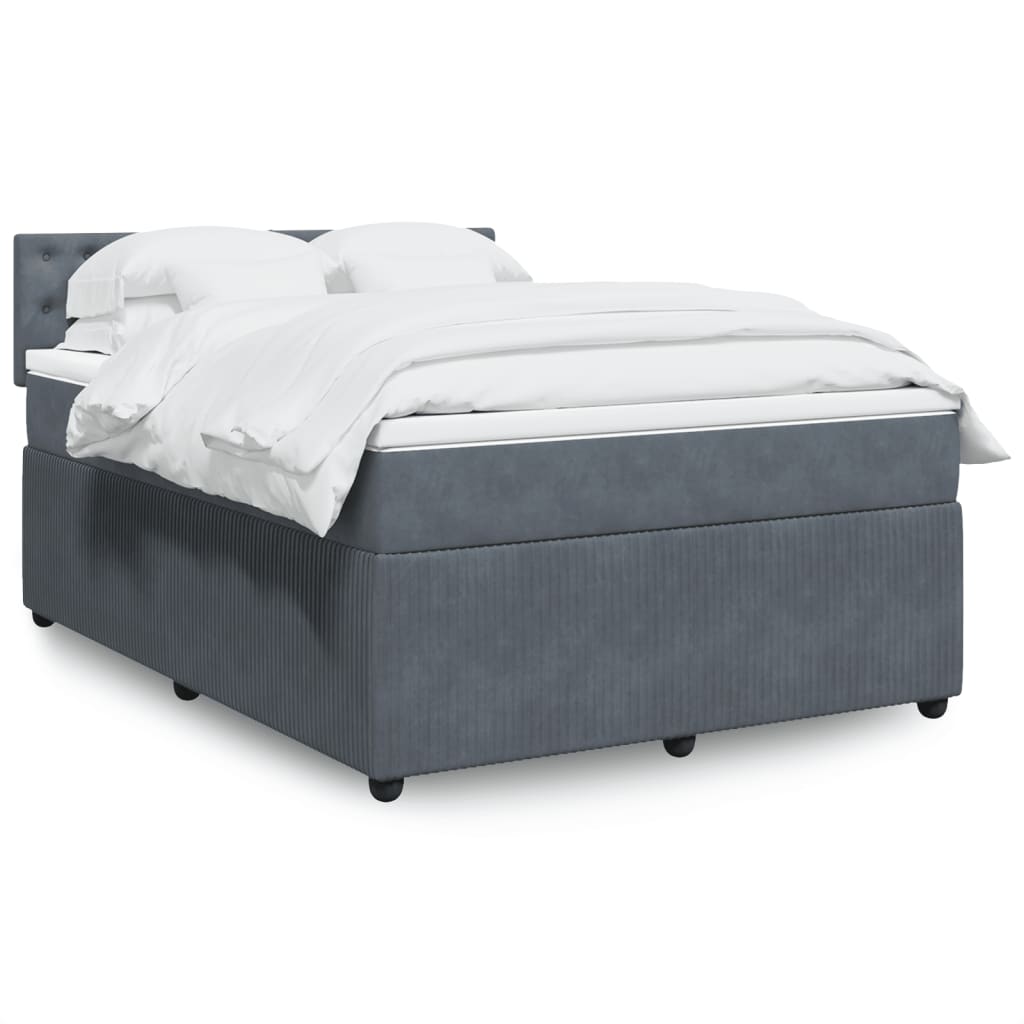 Boxspring met matras fluweel donkergrijs 160x200 cm is nu te koop bij PeponiXL, paradijselijk wonen!