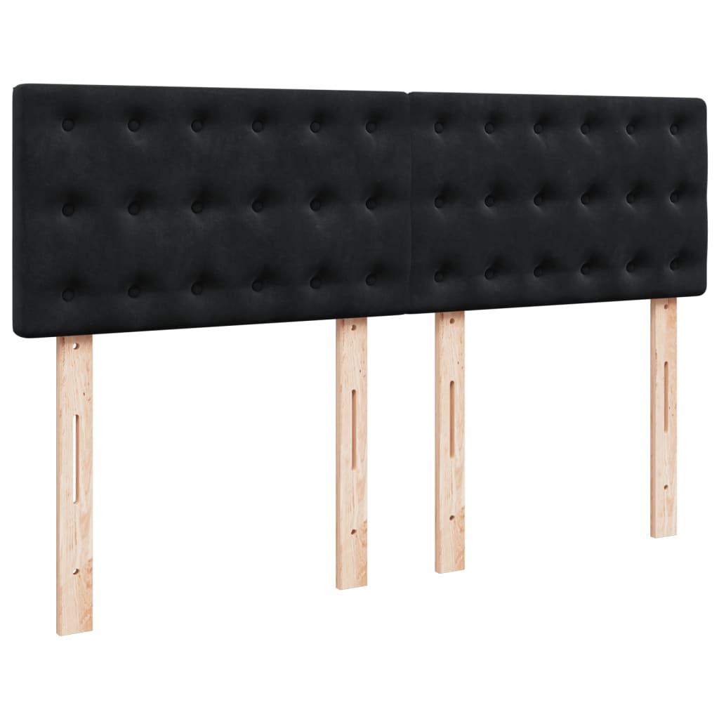 Boxspring met matras fluweel zwart 160x200 cm is nu te koop bij PeponiXL, paradijselijk wonen!