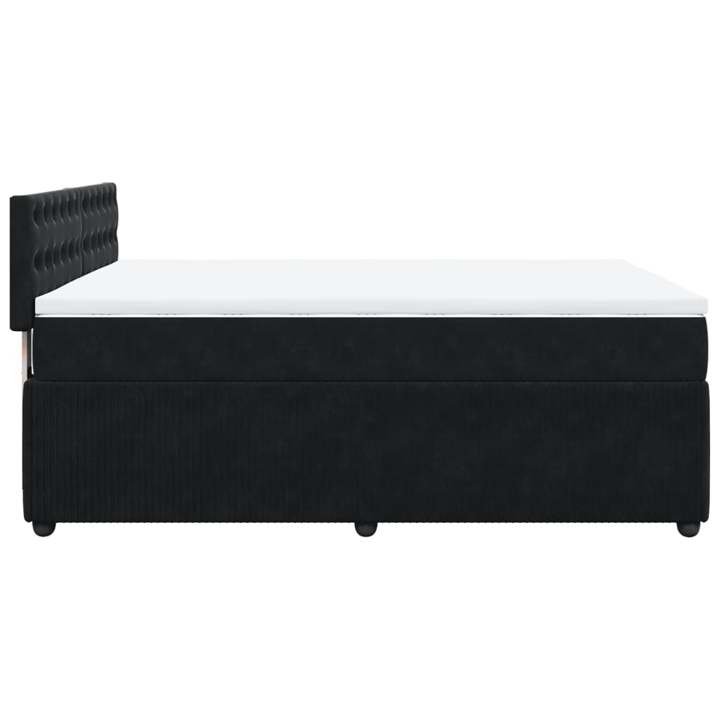 Boxspring met matras fluweel zwart 160x200 cm is nu te koop bij PeponiXL, paradijselijk wonen!