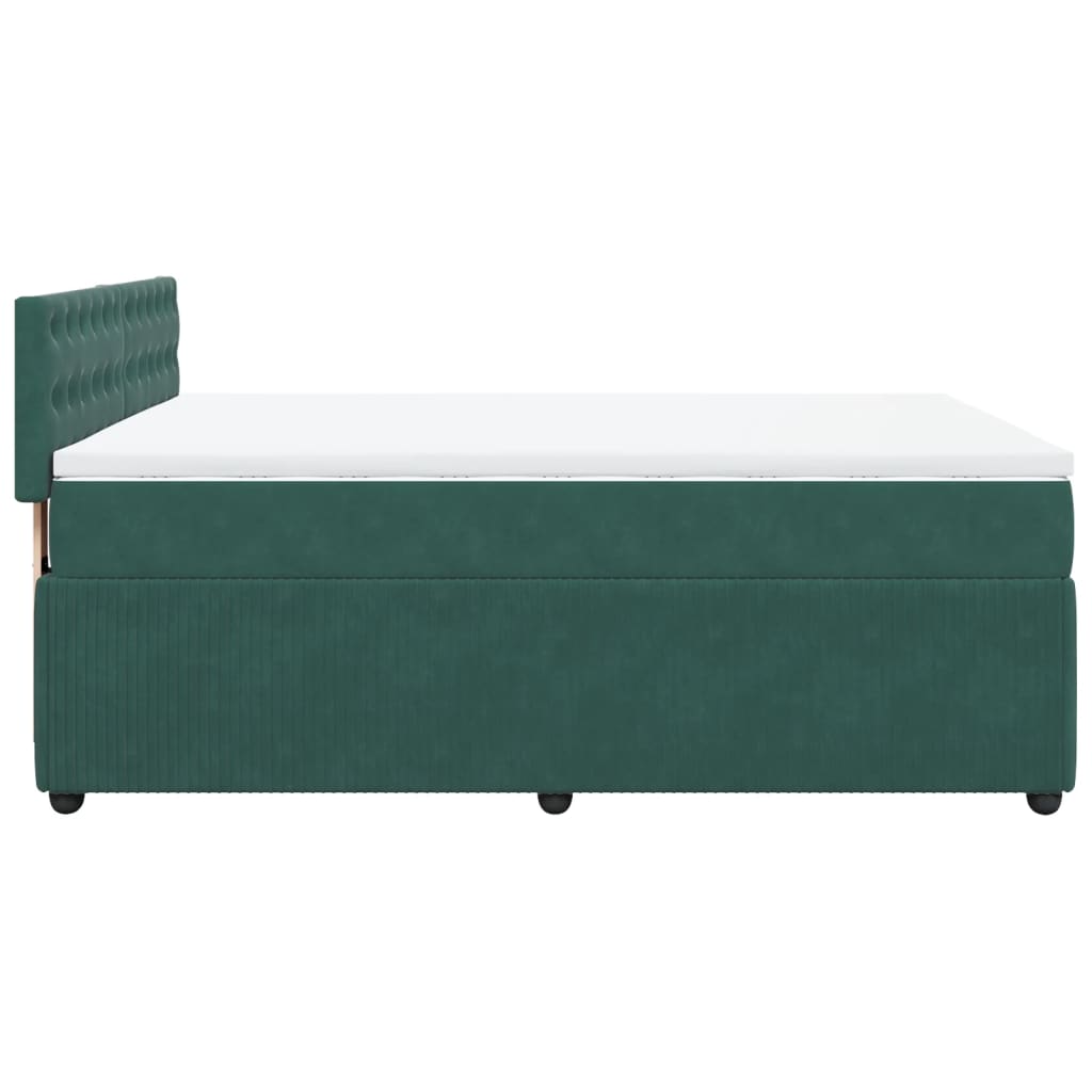 Boxspring met matras fluweel donkergroen 160x200 cm is nu te koop bij PeponiXL, paradijselijk wonen!