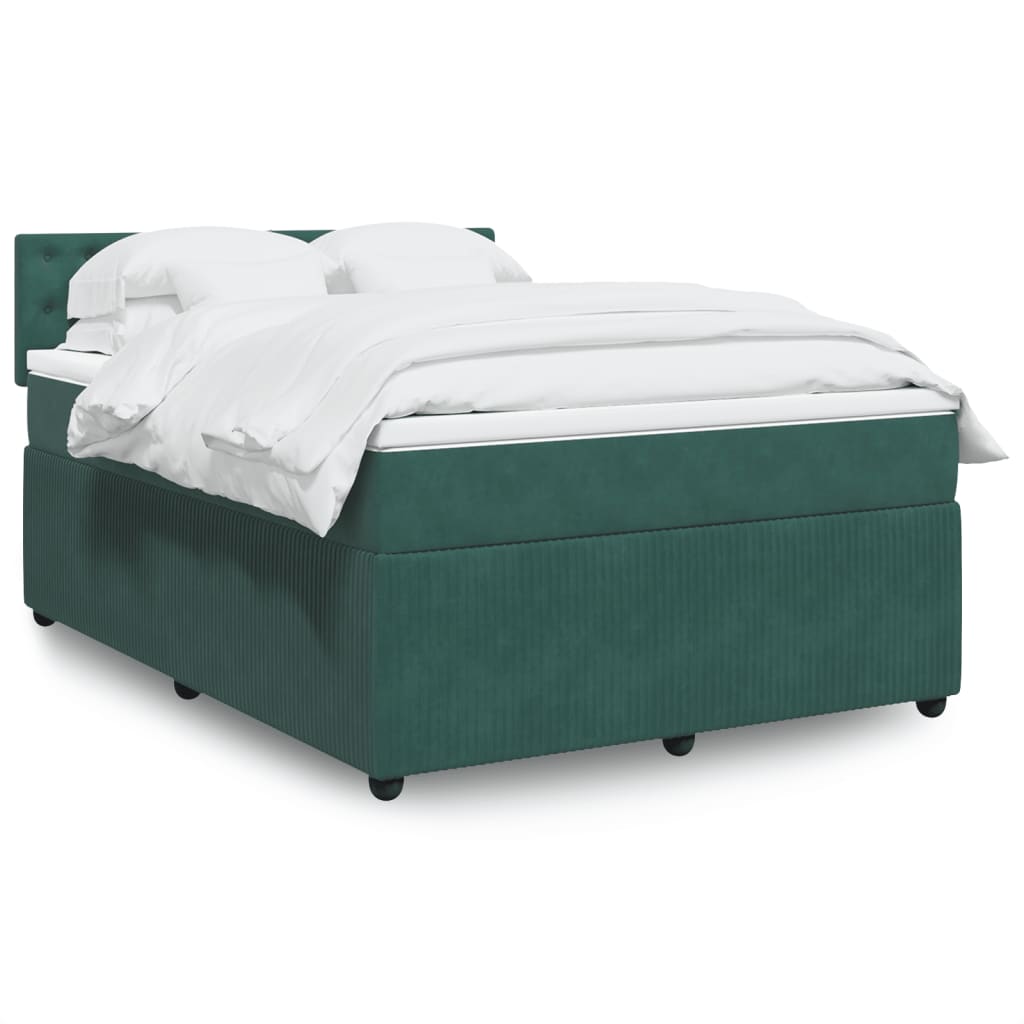 Boxspring met matras fluweel donkergroen 160x200 cm is nu te koop bij PeponiXL, paradijselijk wonen!