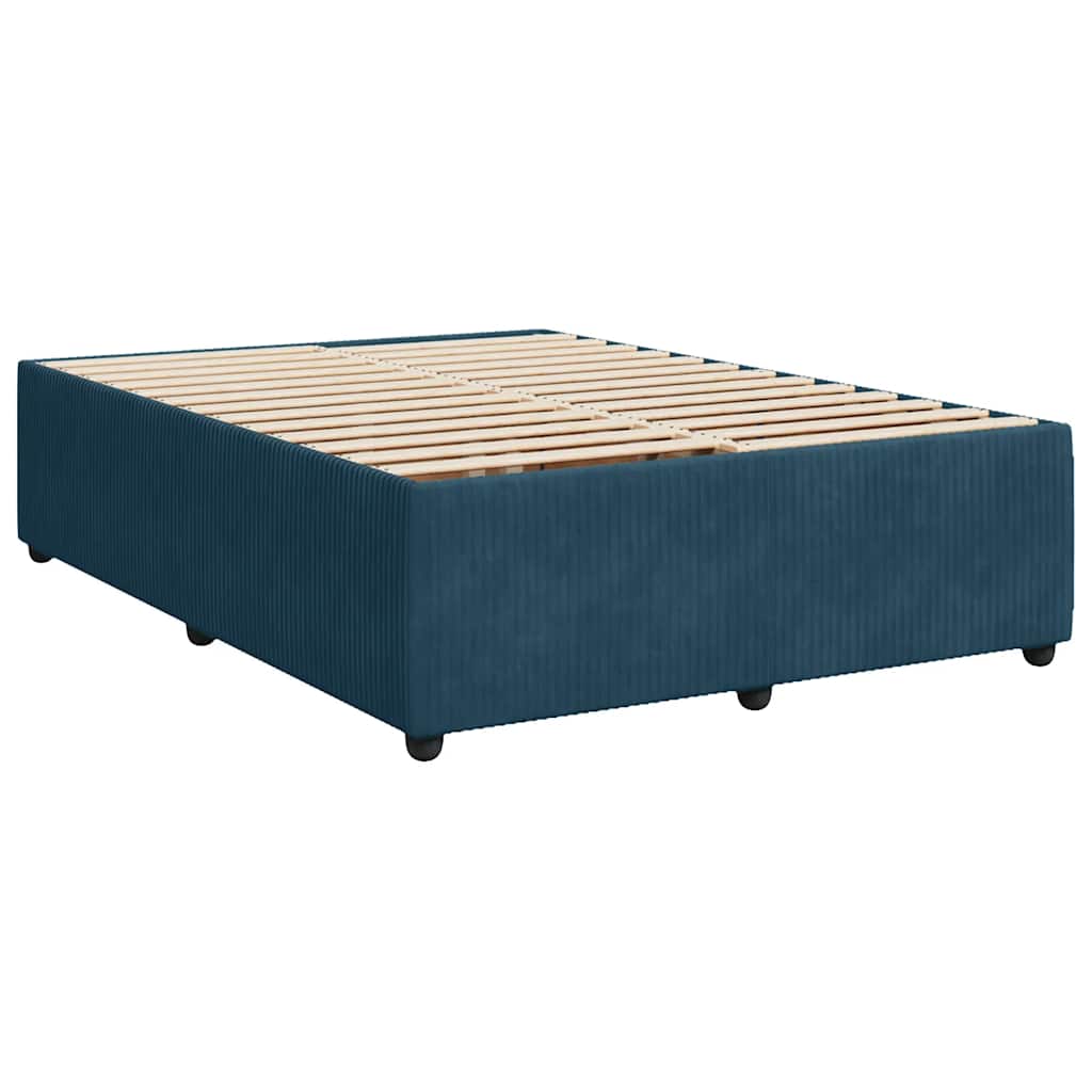 Boxspring met matras fluweel blauw 160x200 cm is nu te koop bij PeponiXL, paradijselijk wonen!