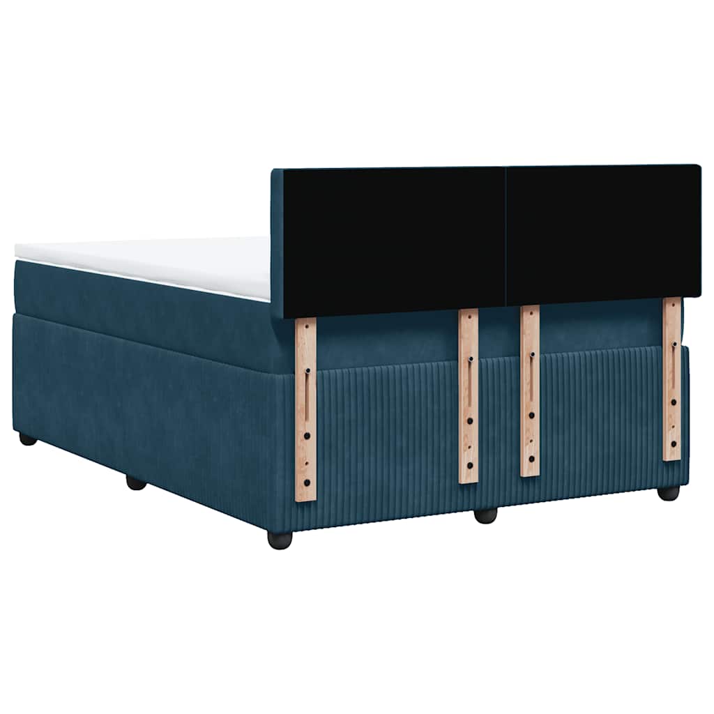 Boxspring met matras fluweel blauw 160x200 cm is nu te koop bij PeponiXL, paradijselijk wonen!