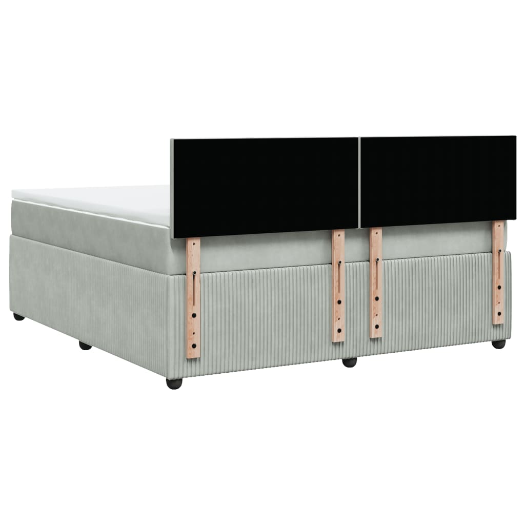 Boxspring met matras fluweel lichtgrijs 180x200 cm is nu te koop bij PeponiXL, paradijselijk wonen!