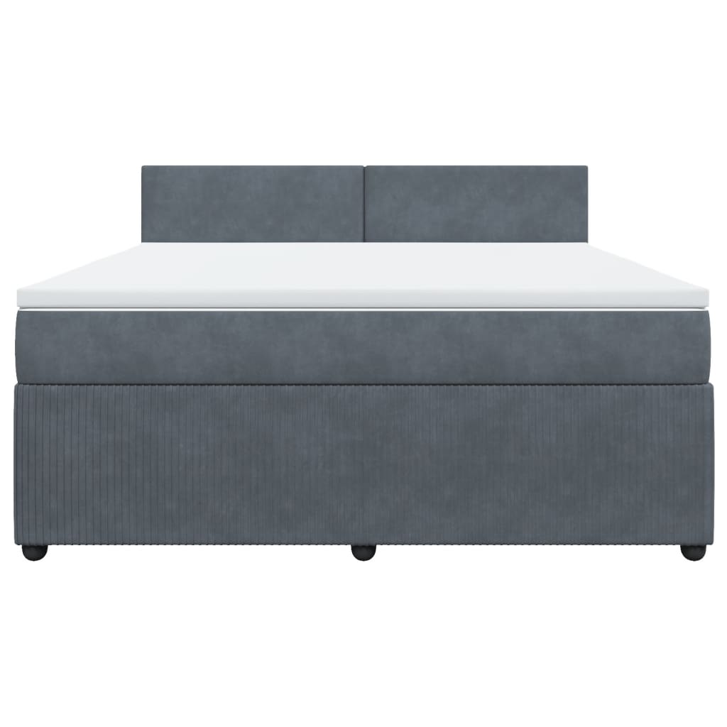 Boxspring met matras fluweel donkergrijs 180x200 cm is nu te koop bij PeponiXL, paradijselijk wonen!