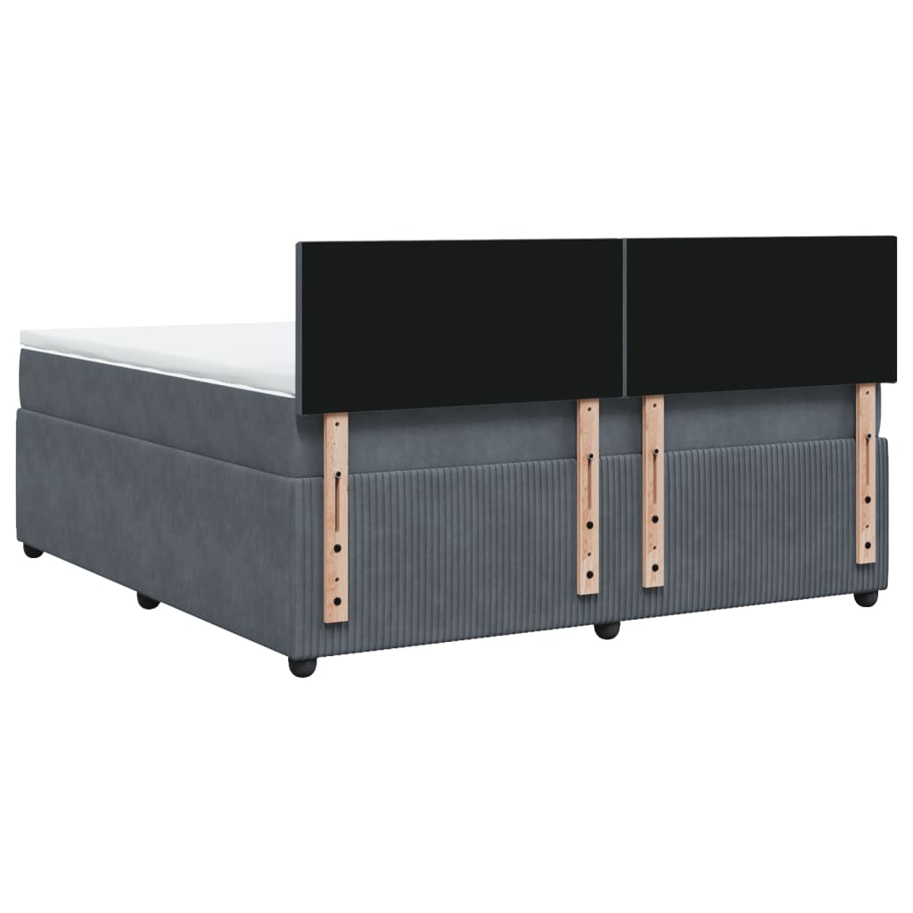 Boxspring met matras fluweel donkergrijs 180x200 cm is nu te koop bij PeponiXL, paradijselijk wonen!