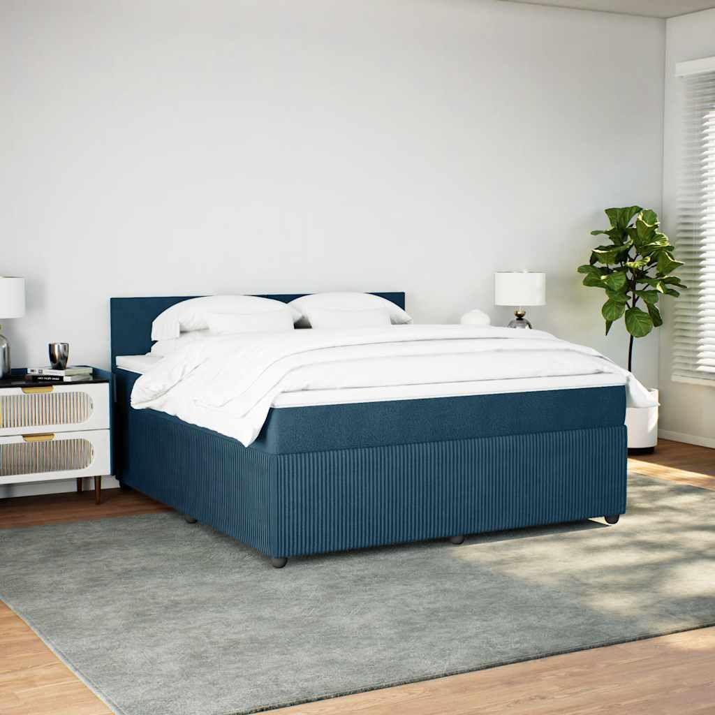 Boxspring met matras fluweel blauw 180x200 cm is nu te koop bij PeponiXL, paradijselijk wonen!