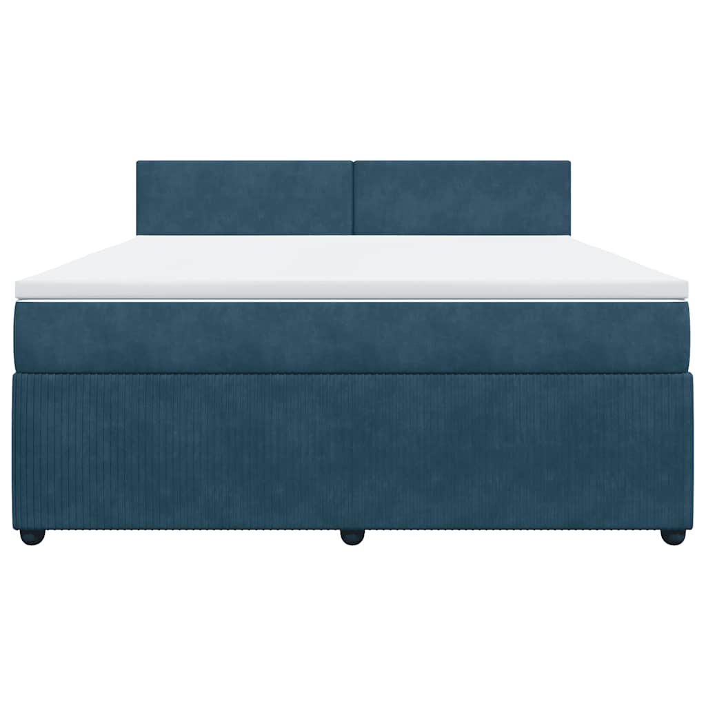 Boxspring met matras fluweel blauw 180x200 cm is nu te koop bij PeponiXL, paradijselijk wonen!
