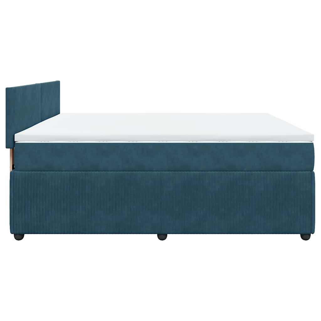 Boxspring met matras fluweel blauw 180x200 cm is nu te koop bij PeponiXL, paradijselijk wonen!