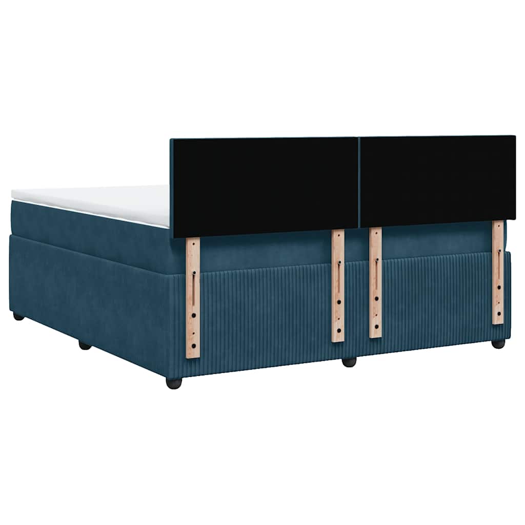 Boxspring met matras fluweel blauw 180x200 cm is nu te koop bij PeponiXL, paradijselijk wonen!