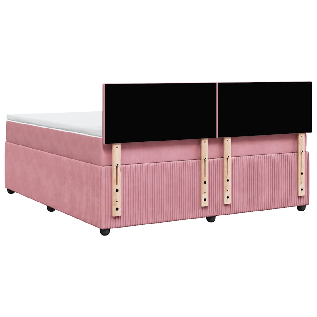 Boxspring met matras fluweel roze 180x200 cm is nu te koop bij PeponiXL, paradijselijk wonen!