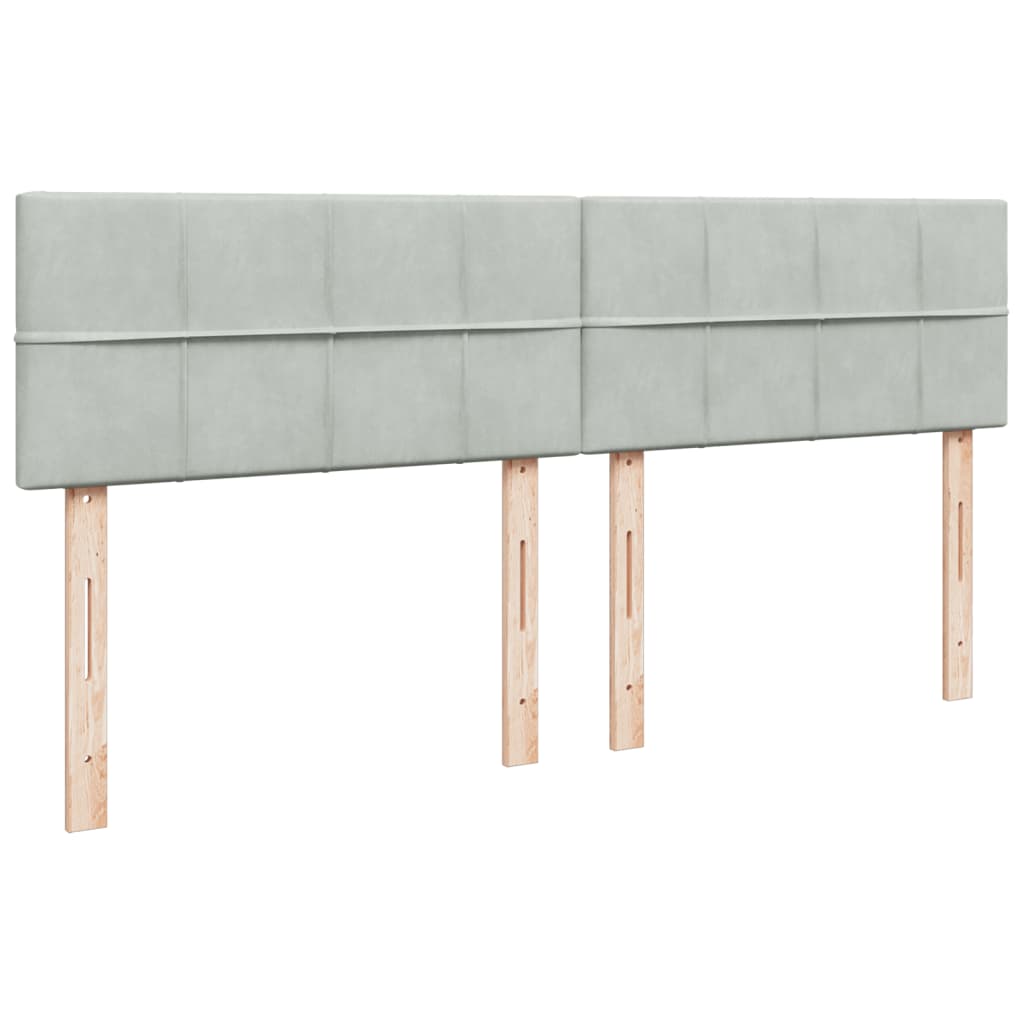 Boxspring met matras fluweel lichtgrijs 180x200 cm is nu te koop bij PeponiXL, paradijselijk wonen!