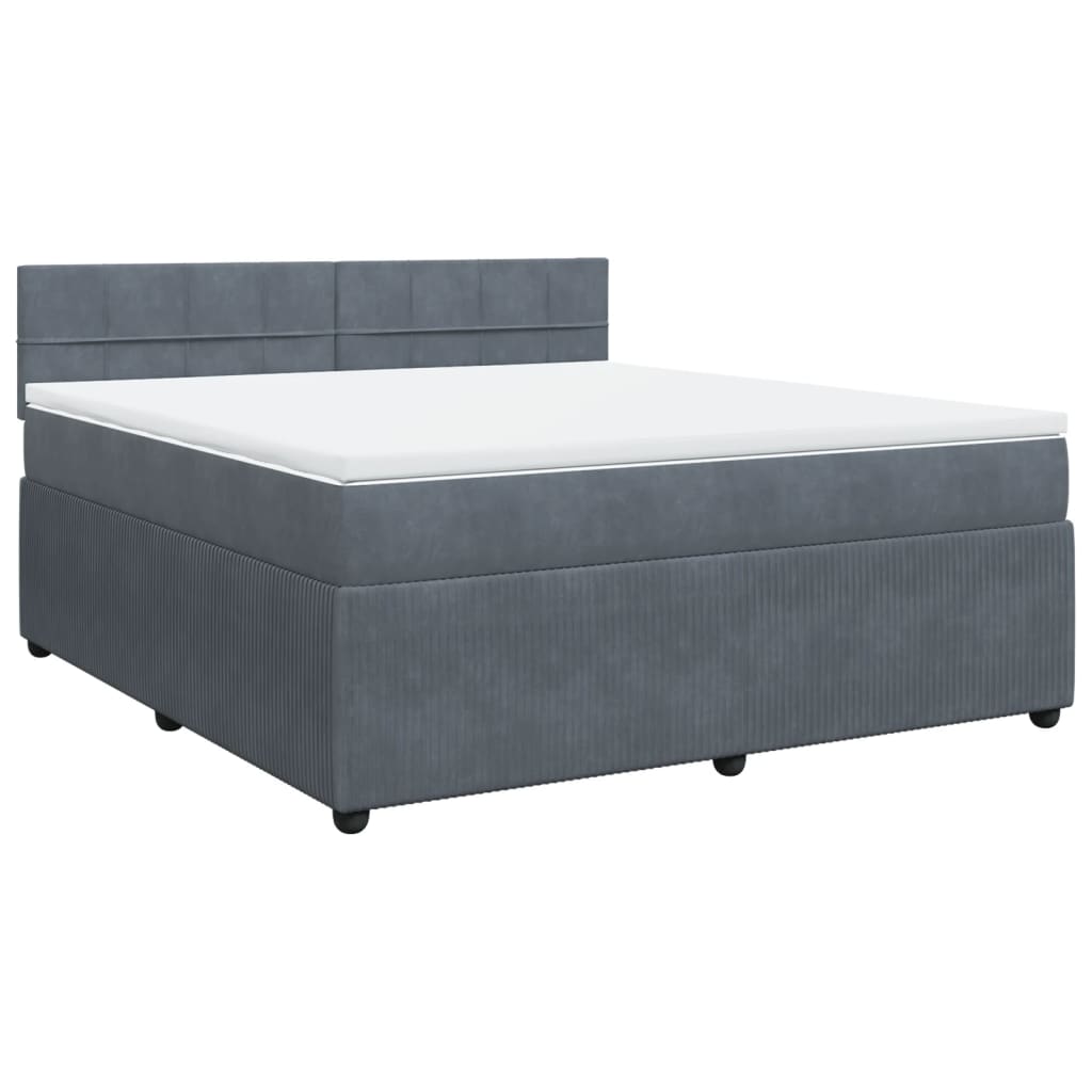 Boxspring met matras fluweel donkergrijs 180x200 cm is nu te koop bij PeponiXL, paradijselijk wonen!