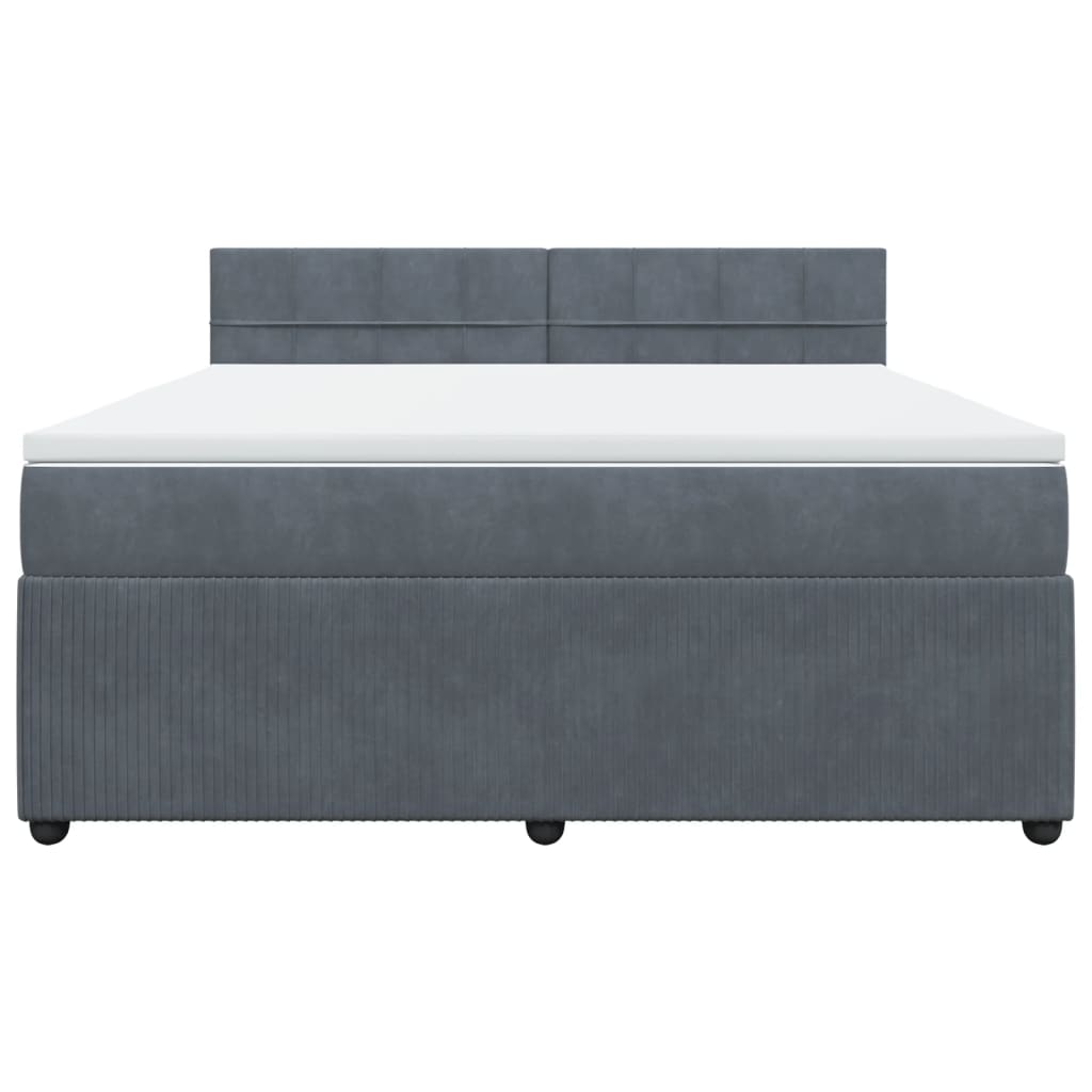 Boxspring met matras fluweel donkergrijs 180x200 cm is nu te koop bij PeponiXL, paradijselijk wonen!
