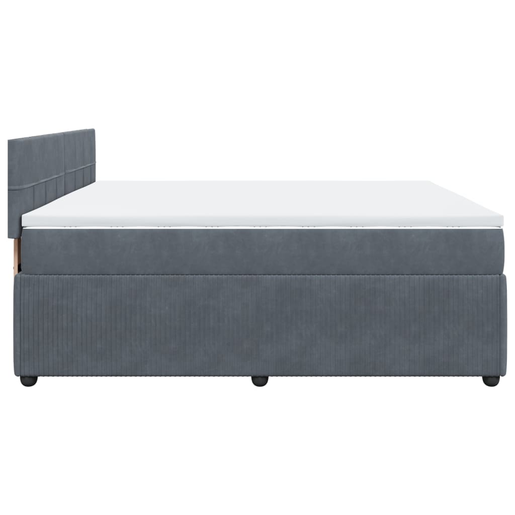 Boxspring met matras fluweel donkergrijs 180x200 cm is nu te koop bij PeponiXL, paradijselijk wonen!