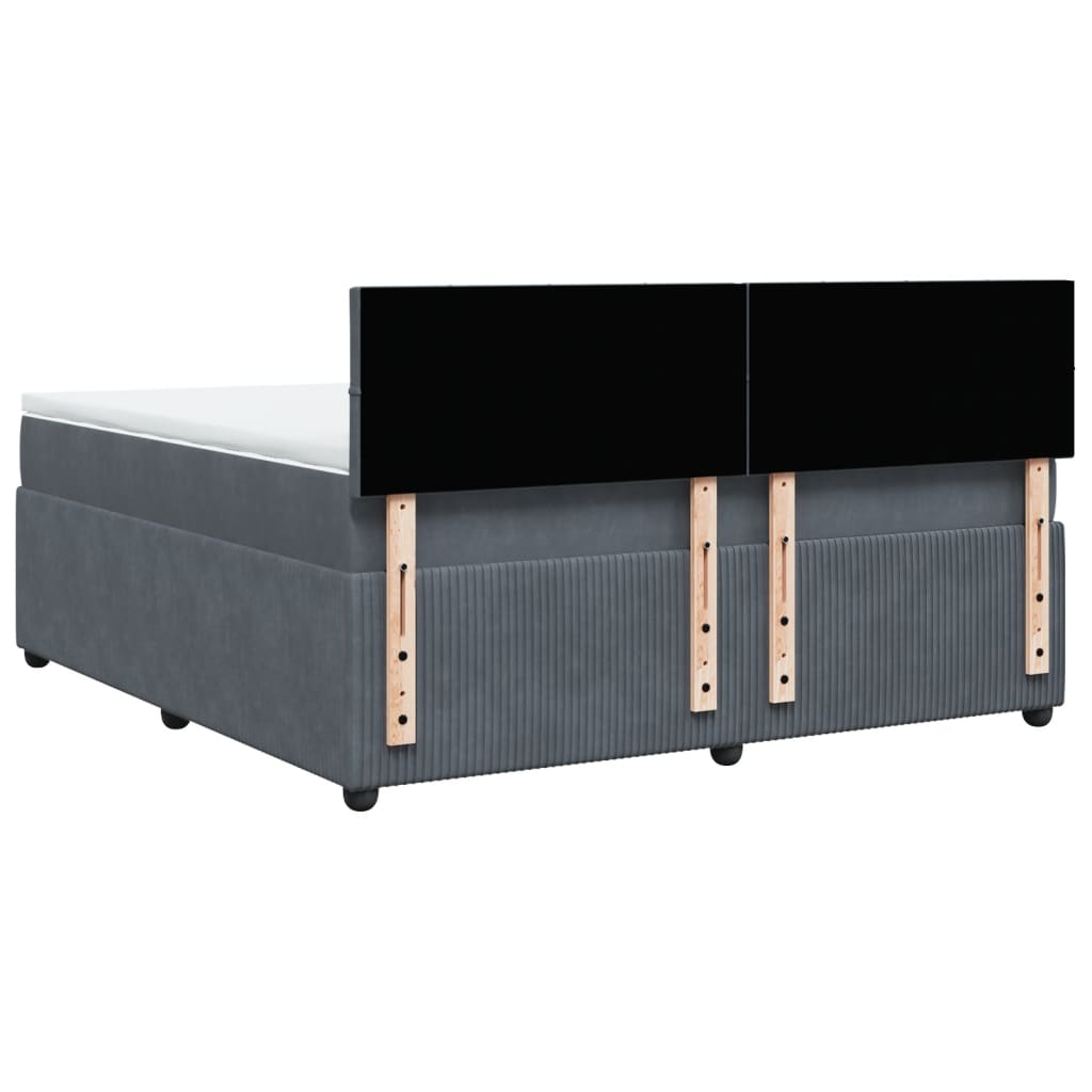 Boxspring met matras fluweel donkergrijs 180x200 cm is nu te koop bij PeponiXL, paradijselijk wonen!