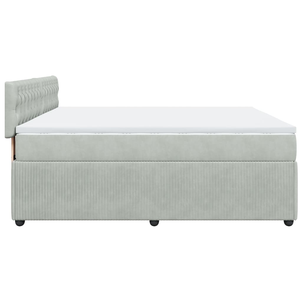 Boxspring met matras fluweel lichtgrijs 180x200 cm is nu te koop bij PeponiXL, paradijselijk wonen!