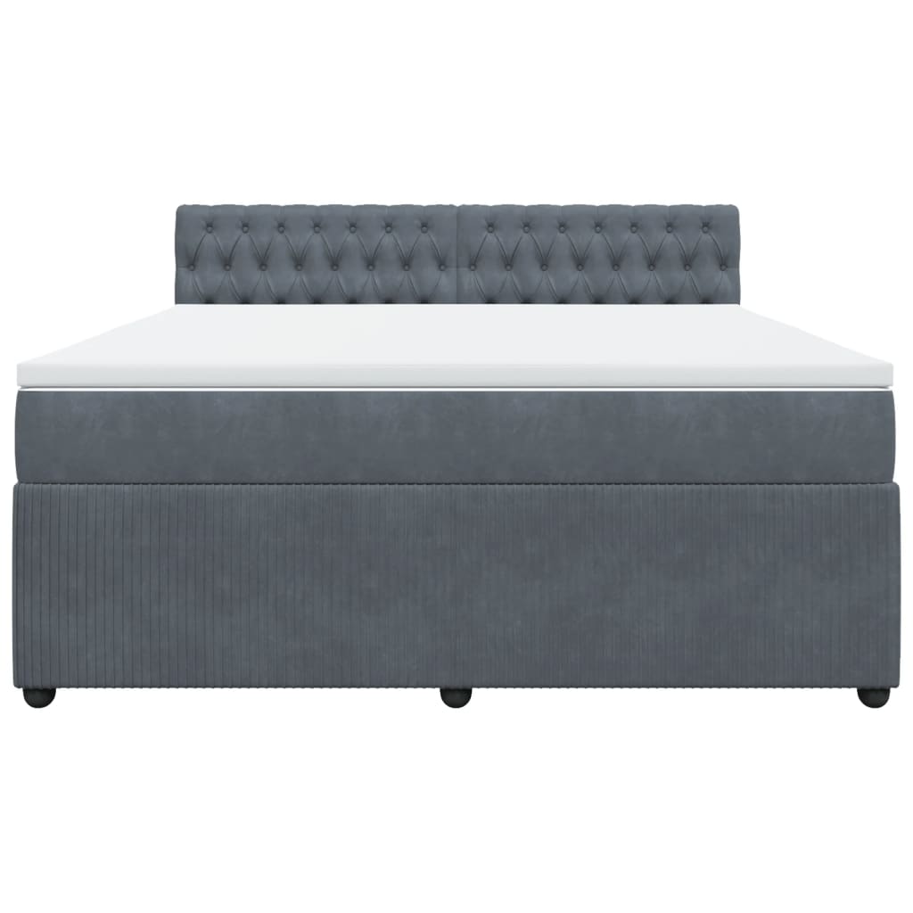 Boxspring met matras fluweel donkergrijs 180x200 cm is nu te koop bij PeponiXL, paradijselijk wonen!
