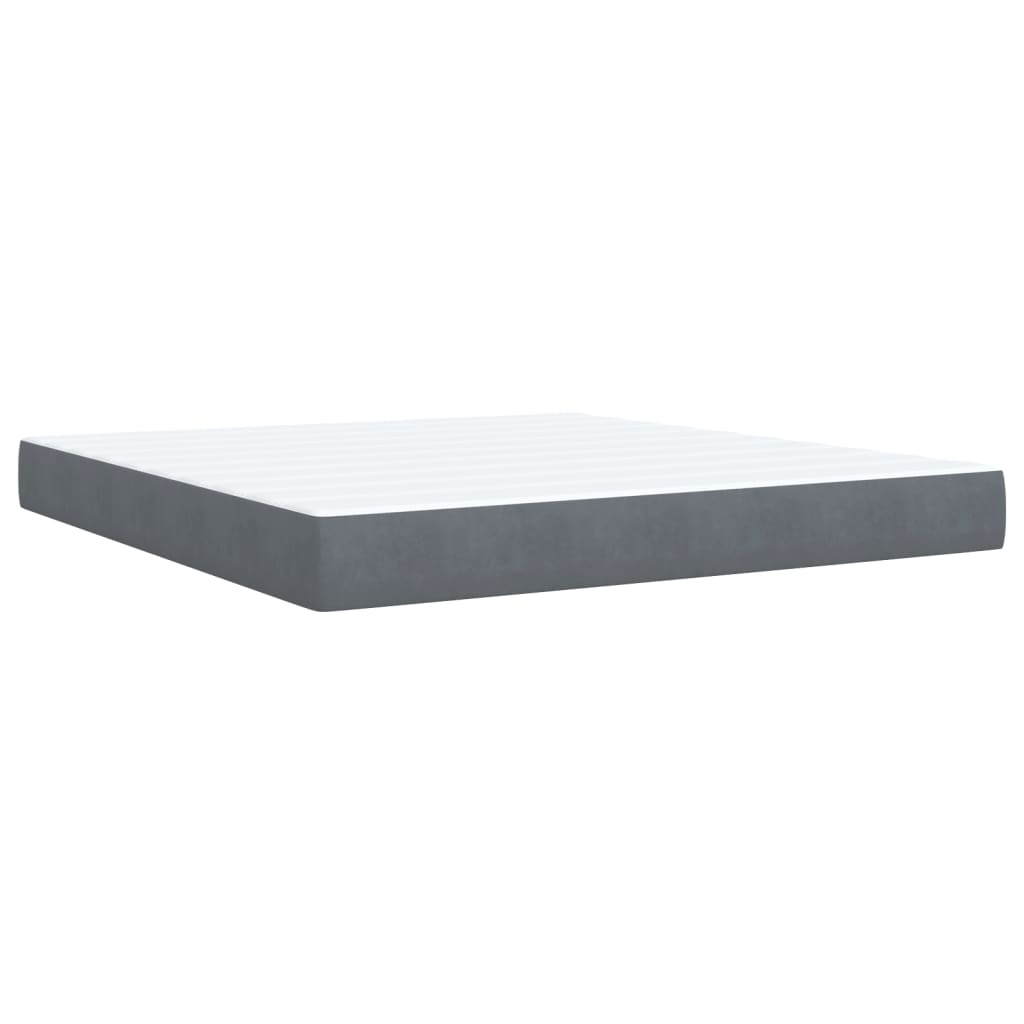 Boxspring met matras fluweel donkergrijs 180x200 cm is nu te koop bij PeponiXL, paradijselijk wonen!