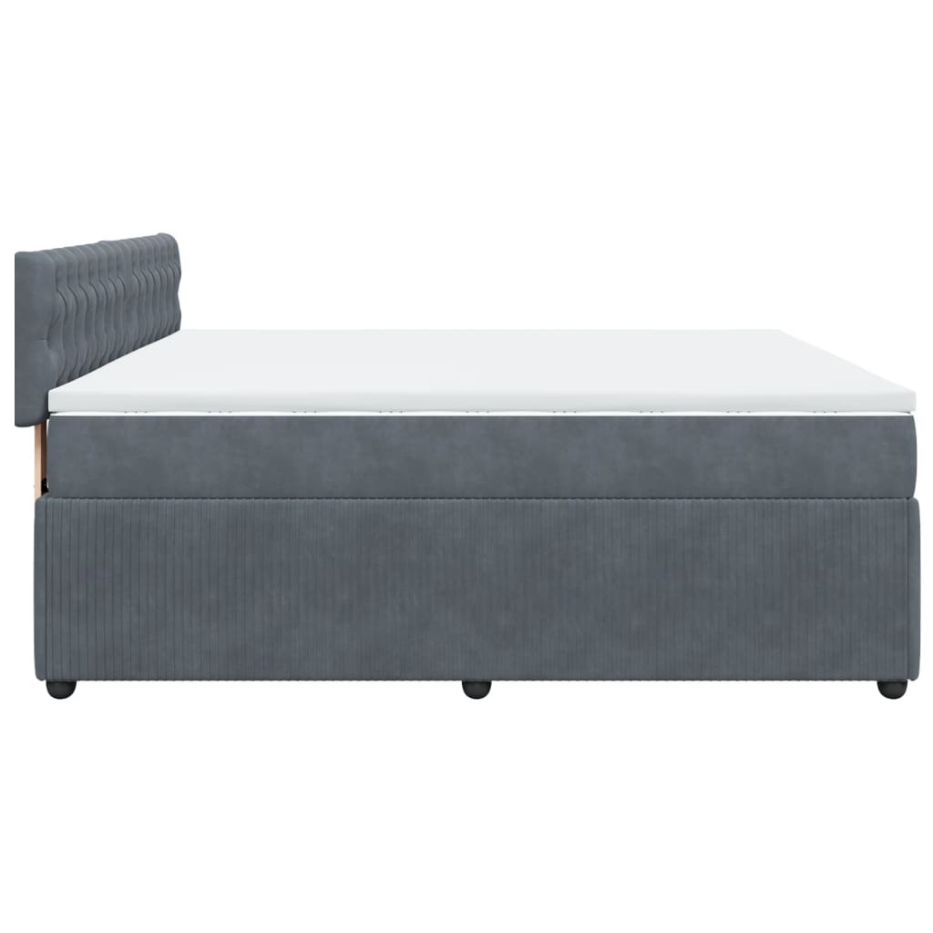 Boxspring met matras fluweel donkergrijs 180x200 cm is nu te koop bij PeponiXL, paradijselijk wonen!