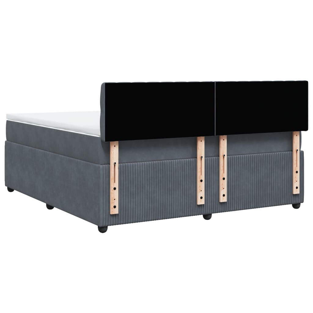Boxspring met matras fluweel donkergrijs 180x200 cm is nu te koop bij PeponiXL, paradijselijk wonen!