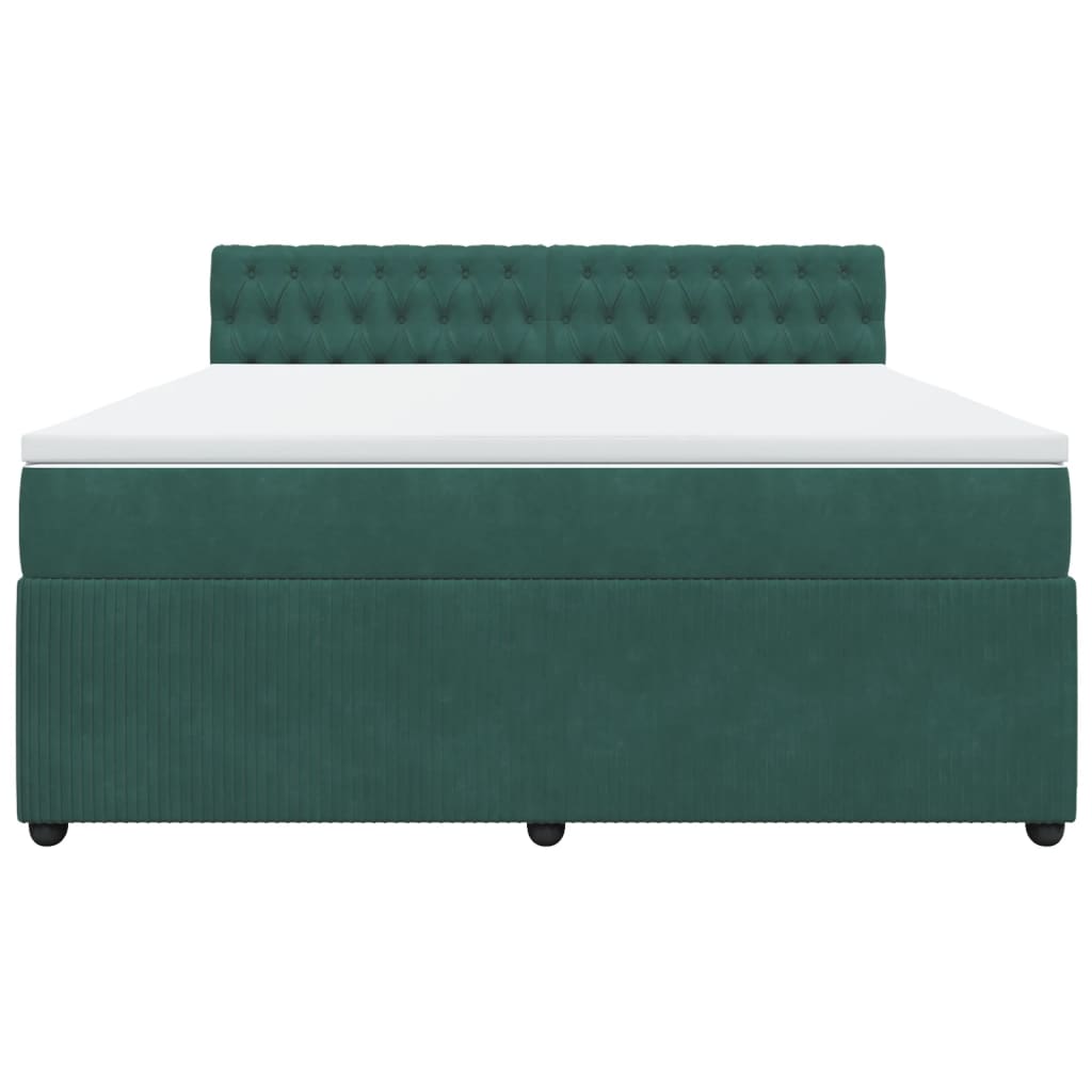 Boxspring met matras fluweel donkergroen 180x200 cm is nu te koop bij PeponiXL, paradijselijk wonen!