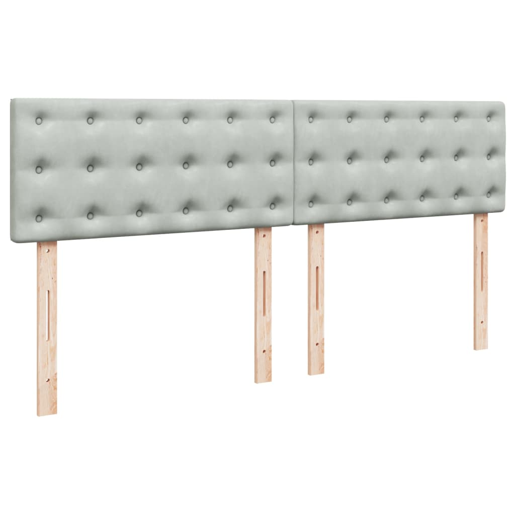 Boxspring met matras fluweel lichtgrijs 180x200 cm is nu te koop bij PeponiXL, paradijselijk wonen!