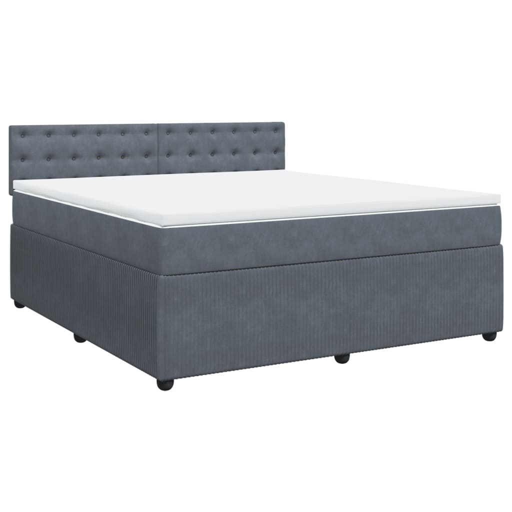 Boxspring met matras fluweel donkergrijs 180x200 cm is nu te koop bij PeponiXL, paradijselijk wonen!